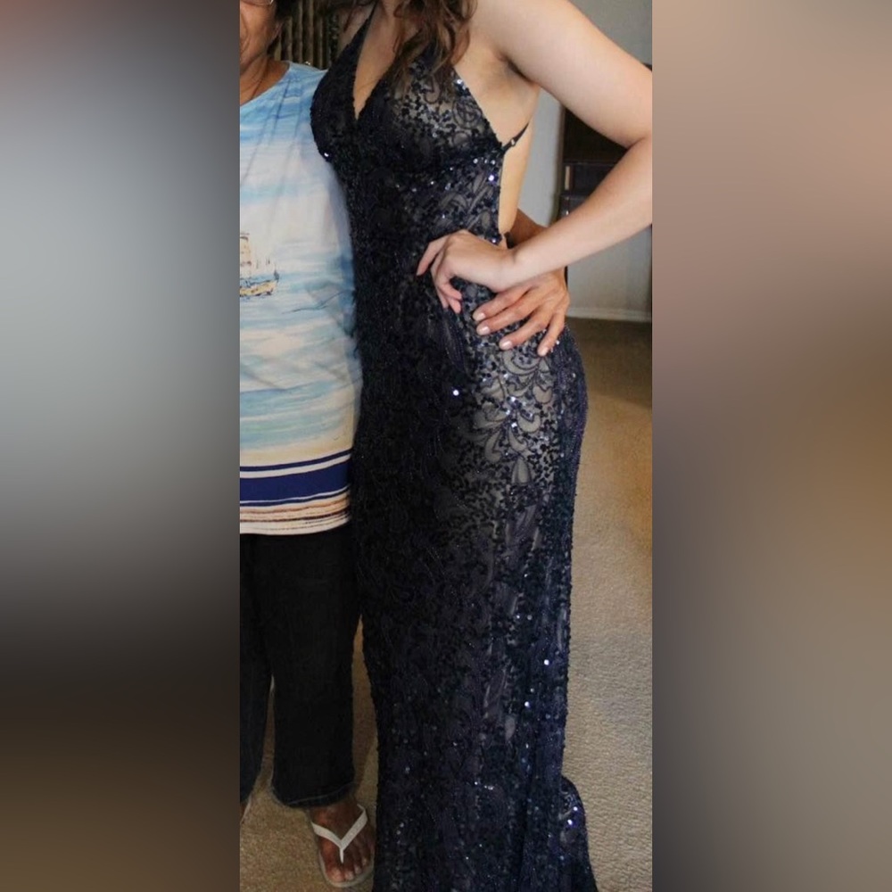 Navy Blue Scala prom dress -size 0